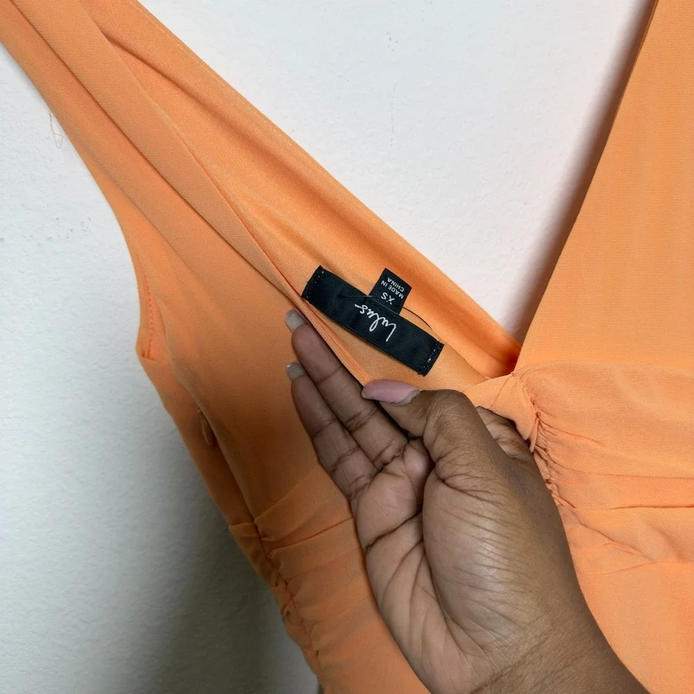 NEW Lulus Women‎ Midi Dress XS Orange Tiered Babydoll Party Day Event Wedding - Picture 10 of 13